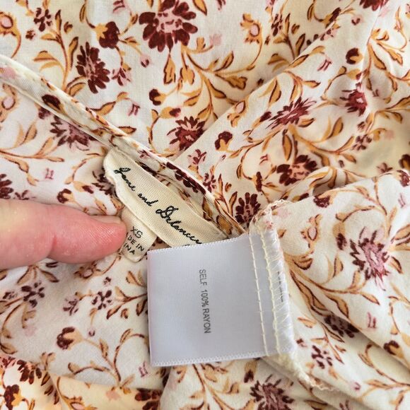 Jane and Delancey Cream Floral Lightweight Rayon Dress Size XS - Picture 8 of 8